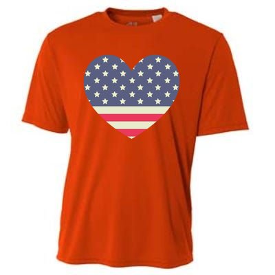 I Love America I Love Usa Heart Cute Gift Cooling Performance Crew T-Shirt