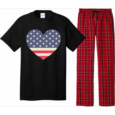 I Love America I Love Usa Heart Cute Gift Pajama Set