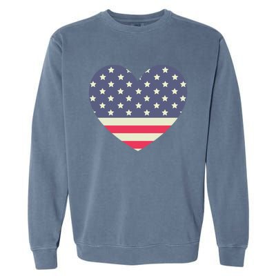 I Love America I Love Usa Heart Cute Gift Garment-Dyed Sweatshirt