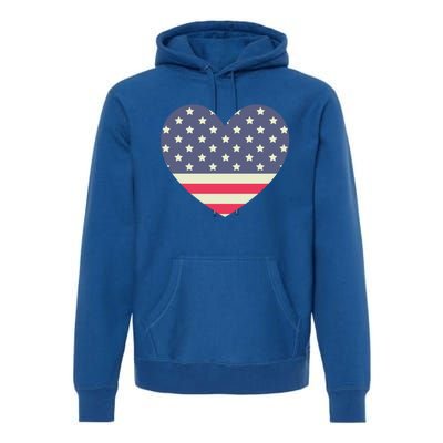 I Love America I Love Usa Heart Cute Gift Premium Hoodie