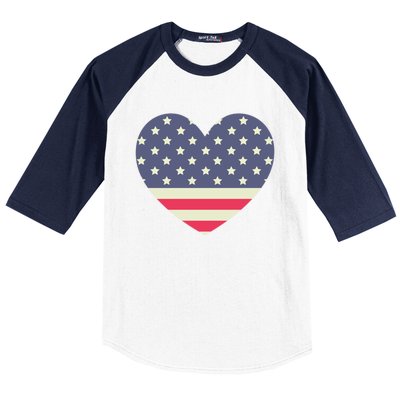 I Love America I Love Usa Heart Cute Gift Baseball Sleeve Shirt