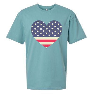 I Love America I Love Usa Heart Cute Gift Sueded Cloud Jersey T-Shirt