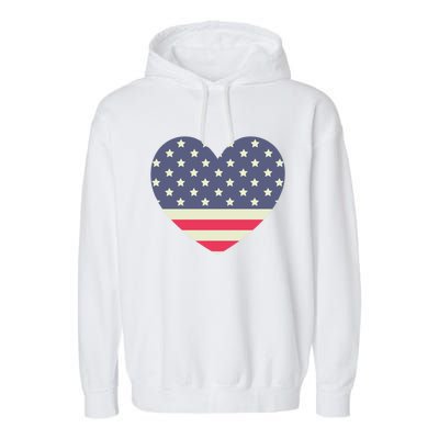 I Love America I Love Usa Heart Cute Gift Garment-Dyed Fleece Hoodie