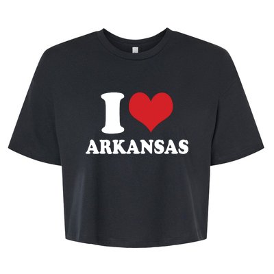 I Love Arkansas Ar American Usa Bella+Canvas Jersey Crop Tee