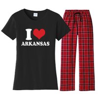 I Love Arkansas Ar American Usa Women's Flannel Pajama Set