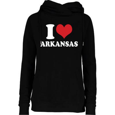 I Love Arkansas Ar American Usa Womens Funnel Neck Pullover Hood