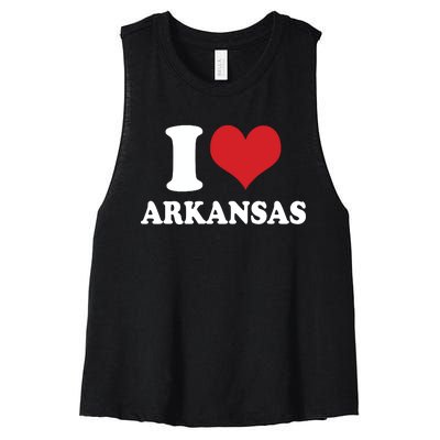 I Love Arkansas Ar American Usa Women's Racerback Cropped Tank