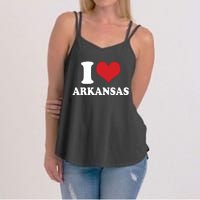 I Love Arkansas Ar American Usa Women's Strappy Tank