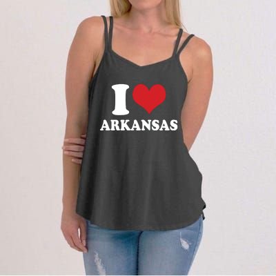 I Love Arkansas Ar American Usa Women's Strappy Tank