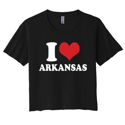 I Love Arkansas Ar American Usa Women's Crop Top Tee