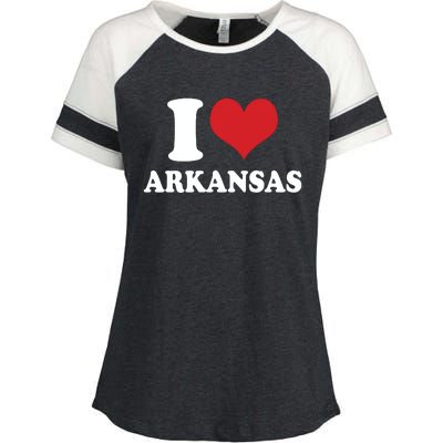 I Love Arkansas Ar American Usa Enza Ladies Jersey Colorblock Tee