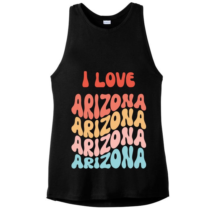 I Love Arizona Vintage Retro State Of Arizona Usa Ladies PosiCharge Tri-Blend Wicking Tank