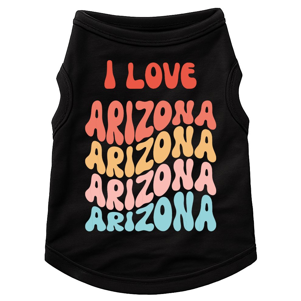 I Love Arizona Vintage Retro State Of Arizona Usa Doggie Tank