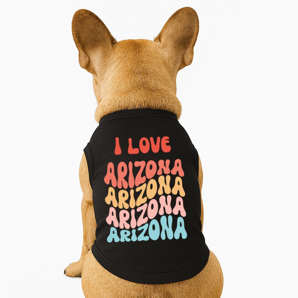 I Love Arizona Vintage Retro State Of Arizona Usa Doggie Tank