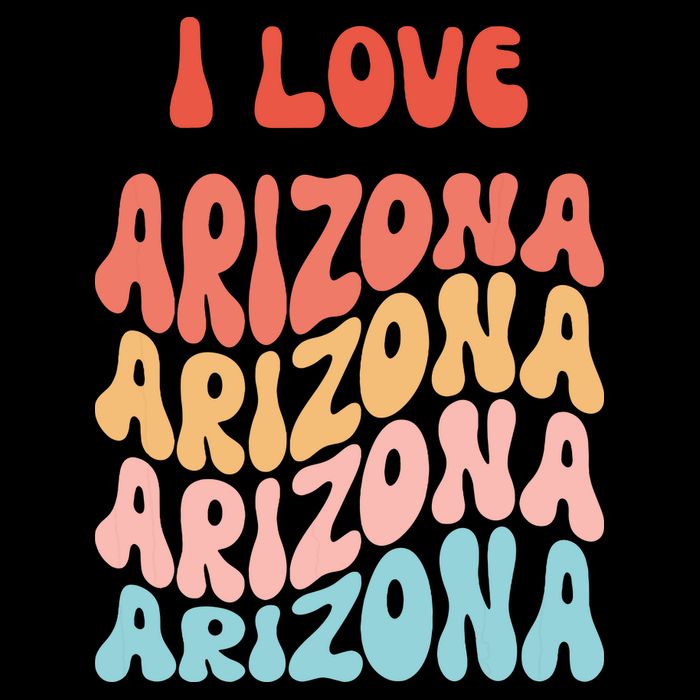 I Love Arizona Vintage Retro State Of Arizona Usa Doggie Tank