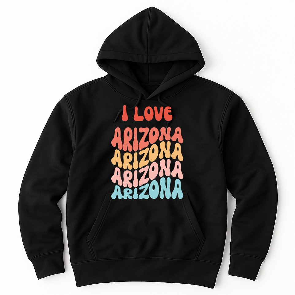 I Love Arizona Vintage Retro State Of Arizona Usa Hoodie