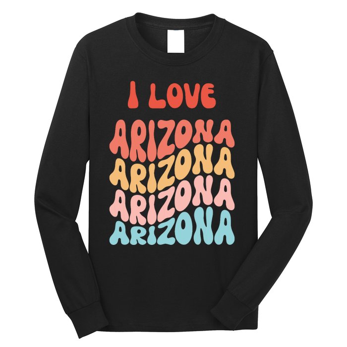 I Love Arizona Vintage Retro State Of Arizona Usa Long Sleeve Shirt