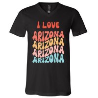 I Love Arizona Vintage Retro State Of Arizona Usa V-Neck T-Shirt