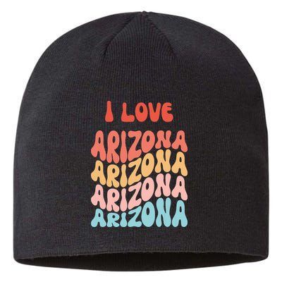 I Love Arizona Vintage Retro State Of Arizona Usa Sustainable Beanie