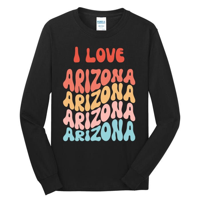 I Love Arizona Vintage Retro State Of Arizona Usa Tall Long Sleeve T-Shirt