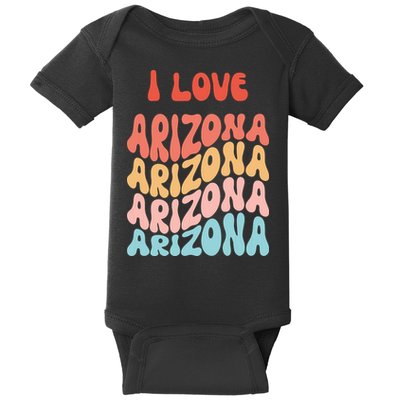 I Love Arizona Vintage Retro State Of Arizona Usa Baby Bodysuit