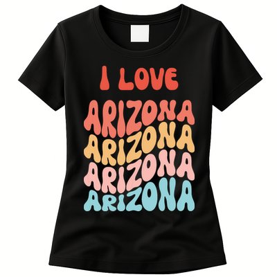 I Love Arizona Vintage Retro State Of Arizona Usa Womens T-Shirt