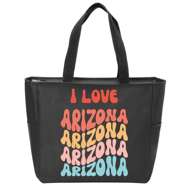 I Love Arizona Vintage Retro State Of Arizona Usa Zip Tote Bag