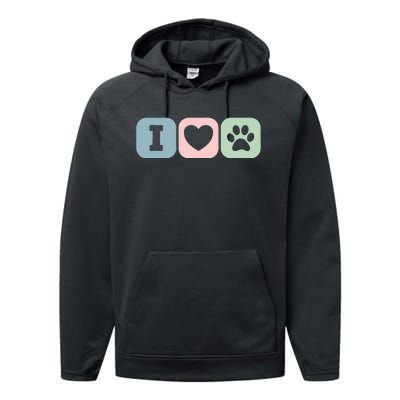 I Love Animals Dog Cat Rescue Owner Gift Performance Fleece Hoodie