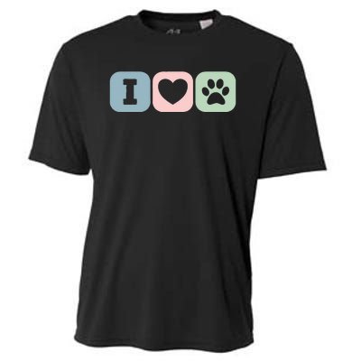 I Love Animals Dog Cat Rescue Owner Gift Cooling Performance Crew T-Shirt