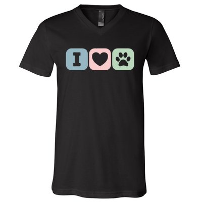 I Love Animals Dog Cat Rescue Owner Gift V-Neck T-Shirt