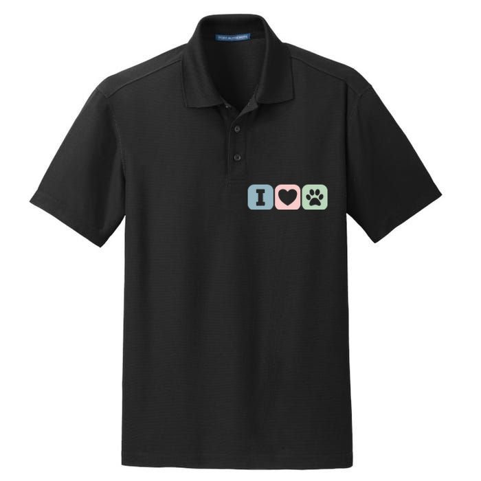 I Love Animals Dog Cat Rescue Owner Gift Dry Zone Grid Polo