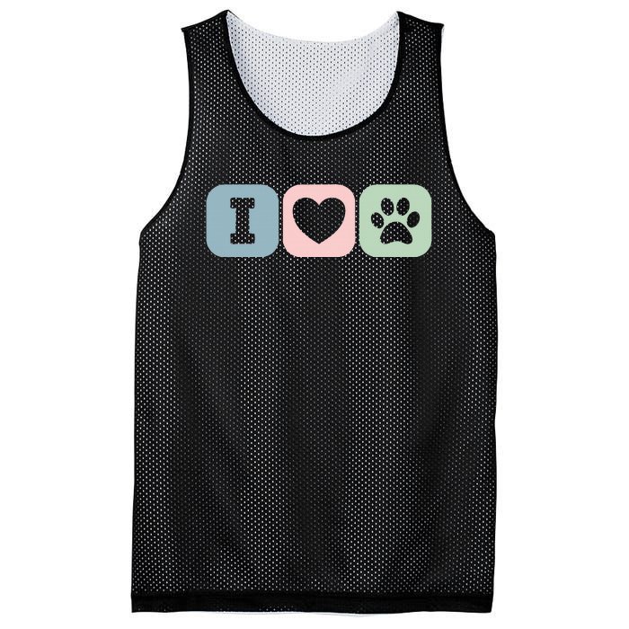 I Love Animals Dog Cat Rescue Owner Gift Mesh Reversible Basketball Jersey Tank