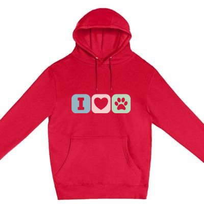 I Love Animals Dog Cat Rescue Owner Gift Premium Pullover Hoodie