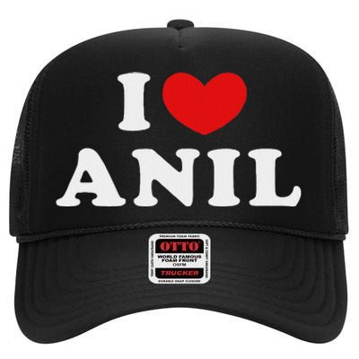 I Love Anil I Heart Anil High Crown Mesh Back Trucker Hat