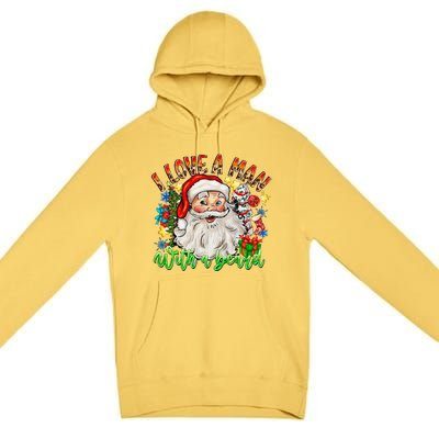 I Love A Man With A Beard Santa Claus Christmas Premium Pullover Hoodie