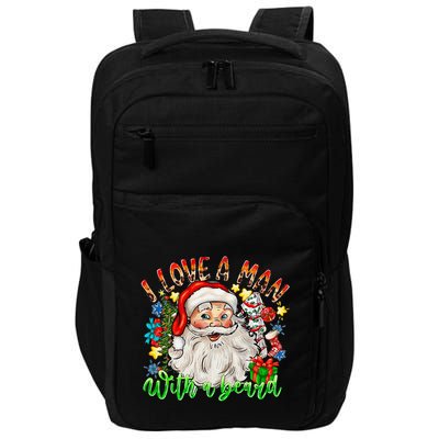 I Love A Man With A Beard Santa Claus Christmas Impact Tech Backpack