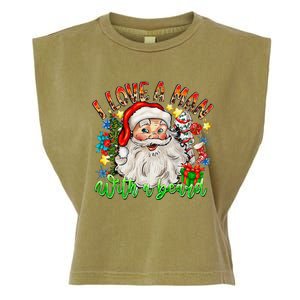 I Love A Man With A Beard Santa Claus Christmas Garment-Dyed Women's Muscle Tee