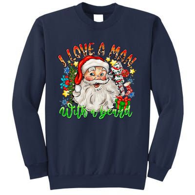 I Love A Man With A Beard Santa Claus Christmas Sweatshirt