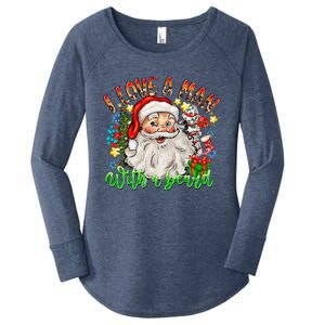 I Love A Man With A Beard Santa Claus Christmas Women's Perfect Tri Tunic Long Sleeve Shirt