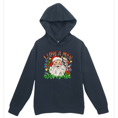 I Love A Man With A Beard Santa Claus Christmas Urban Pullover Hoodie