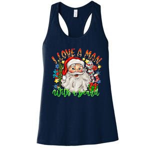 I Love A Man With A Beard Santa Claus Christmas Women's Racerback Tank