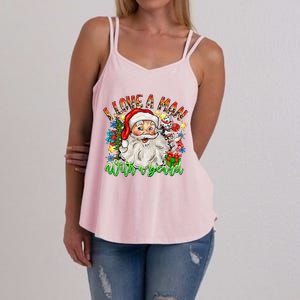 I Love A Man With A Beard Santa Claus Christmas Women's Strappy Tank