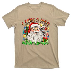 I Love A Man With A Beard Santa Claus Christmas T-Shirt