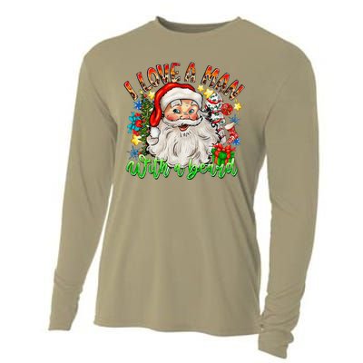 I Love A Man With A Beard Santa Claus Christmas Cooling Performance Long Sleeve Crew