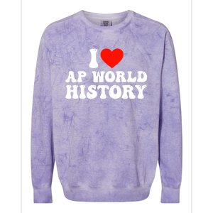 I Love AP World History Colorblast Crewneck Sweatshirt