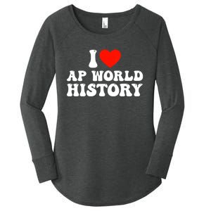 I Love AP World History Women's Perfect Tri Tunic Long Sleeve Shirt