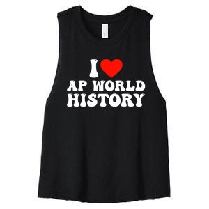 I Love AP World History Women's Racerback Cropped Tank