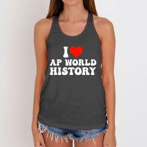 I Love AP World History Women's Knotted Racerback Tank