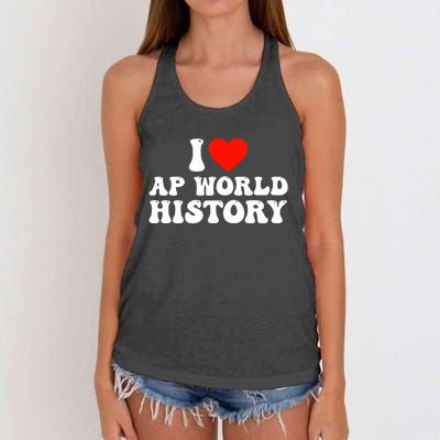 I Love AP World History Women's Knotted Racerback Tank