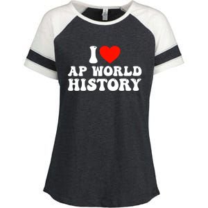 I Love AP World History Enza Ladies Jersey Colorblock Tee